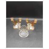 3 Iris & Herringbone Iridescent Candle Sticks