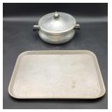 Vtg Atomic Age Bakelite & Hammered Aluminium