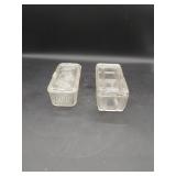 2 Vtg Federal Glass Refridgerator Dishes
