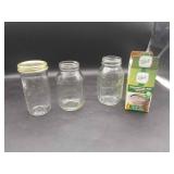 Quart Canning Jars & a Partial Box of Lids/Bands