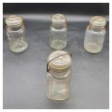 4 Atlas EZ Seal Quart Jars Metal/Glass Tops