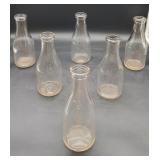6 Milk 1 Quart Clear Glass Jars