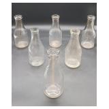 6 Milk 1 Quart Clear Glass Jars