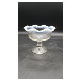 Opalescent Ruffle Edge Clear Compote