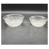 2 Clear Glass Vegetable Bowls