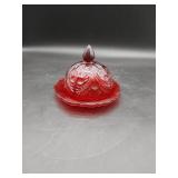 Vtg Mosser Deep Ruby Red Inverted Thistle