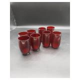 8 Ruby Red Drinking Glasses
