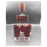 8 Luminarc Arcoroc France Ruby Red Wine