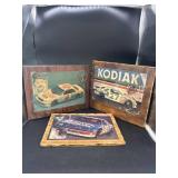 3 Wooden Nascar Racing Clocks