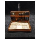 Vtg Mens Personal Travel Kit/Cowhide Zippered Case