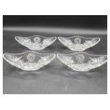 4 Clear Star of David Sundae Dishes