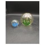 2 Glass Paperweights