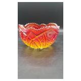 Orange and Yellow Carnival Glass Bowl