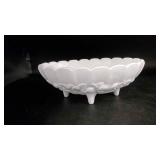 Milk Glass Footed Fruit Bowl 12"