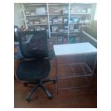 Black Office Chair & Small Work Table