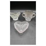 3 Pcs Clear Pressed Glass