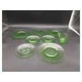 8 pcs Green Glassware