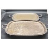 2 Metal Trays with Handles