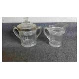 Clear Glass Creamer & Sugar Bowl