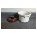 McCoy White Bean Pot with Brown Lid