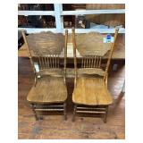 2 Wood Dining Table Chairs