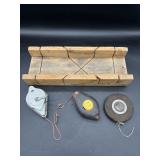 2 Chalk Boxes, Measuring Tape, Miter Box