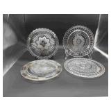 4 Clear Glass Cake Plates