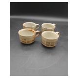 4 Iron Mountain Stoneware "Whispering Pines" Mugs