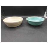 2 Unmarked Stoneware Bowls