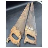 2 Wood Handle Hand Saws