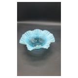 Vtg Fenton Blue Opalescent Hobnail Glass