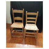 2 Ladder Back Cane Bottom Chairs