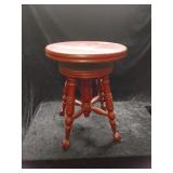 Red Clawfoot Swivel Stool