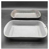 2 Enamel Cake Baking Pans