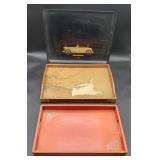 2 Wood & 1 Metal Serving Trays