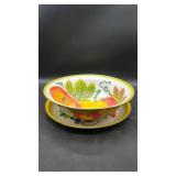 Vtg Enamelware Bowl & Platter