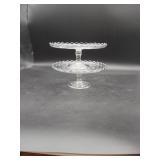2 Pressed Glass Cake Plates on Stands