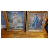 2 Vtg Blue Boy Pictures & 1 Girl in Pink