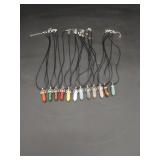 9 Necklaces with Stonelike Pendants