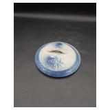 Antique Blue & White Stoneware Butter Crock Lid