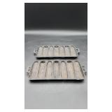 2 Cast Iron Corn Bread Corn Shaped Muffins Pan