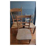 3 Misc Wooden Chairs
