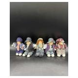 5 Vtg Porcelain Face Dolls with Sack Bodies