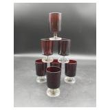 8 Luminarc Arcoroc France Ruby Red Water