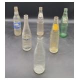6 Vtg Soda Bottles