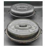 2 Enamel Roasting Pans