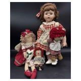 2 Raggety Ann Dolls & Misc
