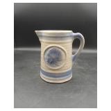 Blue/White Saltglazed Stoneware Pitcher.