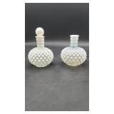 2 Hobnail Opalescent Perfume Bottles