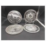 4 Clear Glass Cake Plates